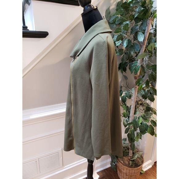 Coco Bianco Sweater Womens Large Green Long Sleeve Stretch Cowl Neck Side Zip - Picture 13 of 13